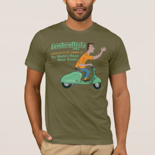 Herr Lambrettista Rides ein grünes Lambretta LD T-Shirt