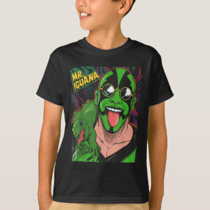 Herr Leguan Zunge Raus Lustiger Leguan Ringkämpfer T-Shirt