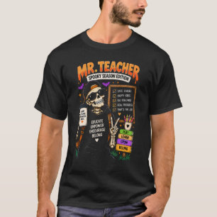 Herr Lehrer Grusel-Saison Halloween-Lehrer T-Shirt