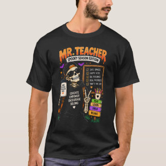 Herr Lehrer Grusel-Saison Halloween-Lehrer T-Shirt