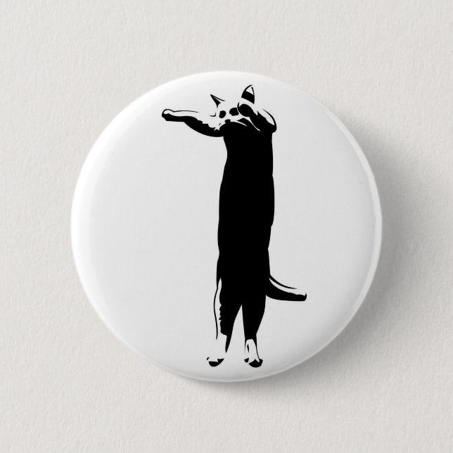 Herr Long Cat Badge Button (Vorderseite)