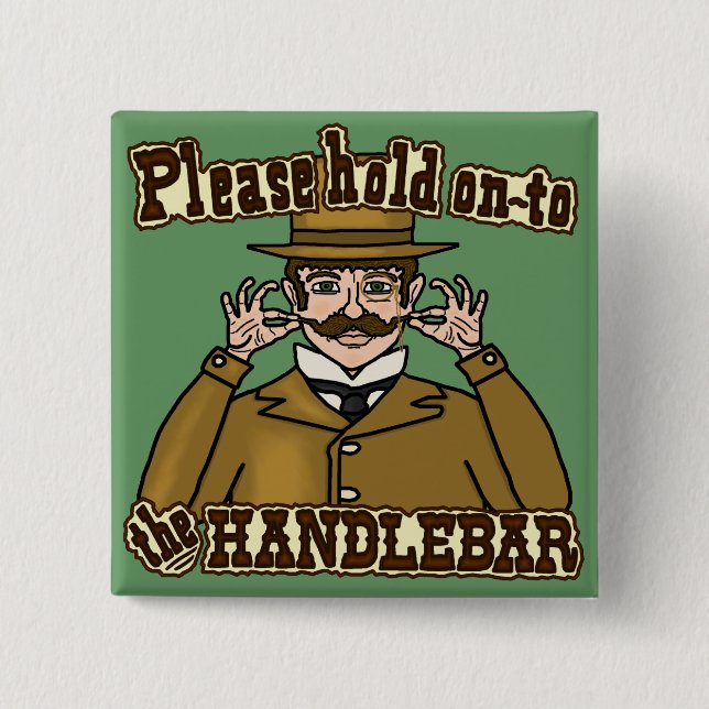 Herr mit Oberlippenbart Button (Vorderseite)