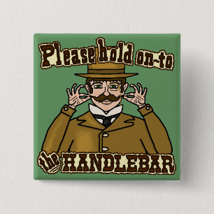 Herr mit Oberlippenbart Button
