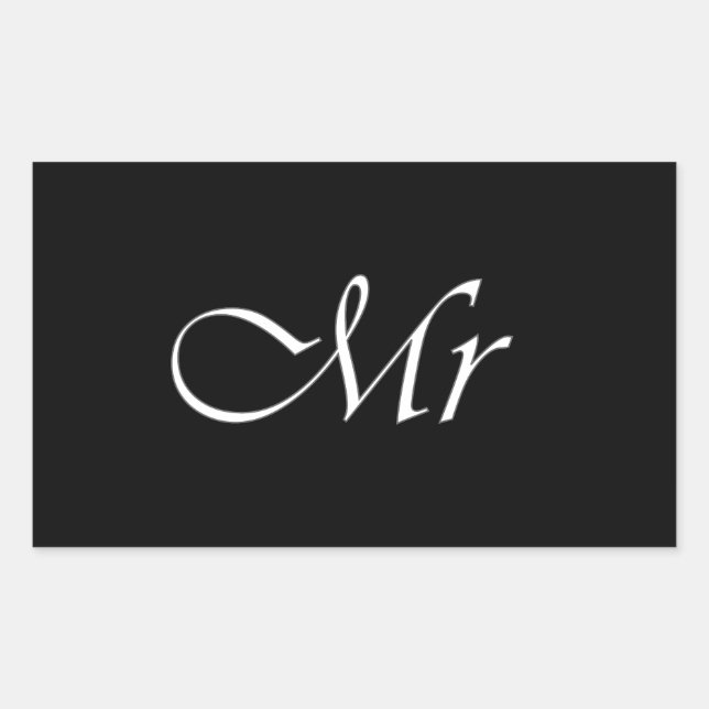 Herr Monogram Rechteckiger Aufkleber (Vorderseite)