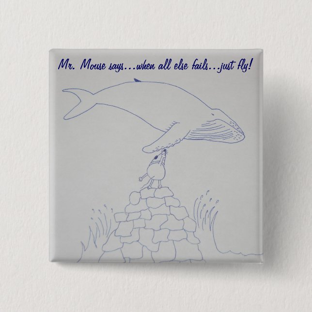 Herr Mouse und Freund"gerade Fliegen" Knopf Button (Vorderseite)