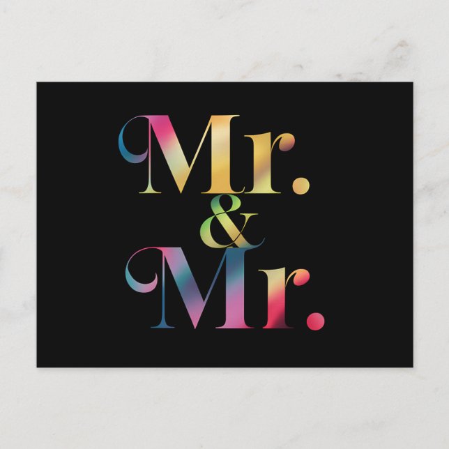 Herr & Mr. Gay Bachelor Party Gay Marriage Postkarte (Vorderseite)