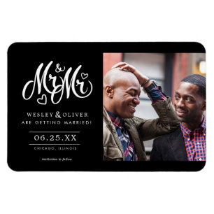 Herr & Mr. Script - Save the Date mit Foto Magnet