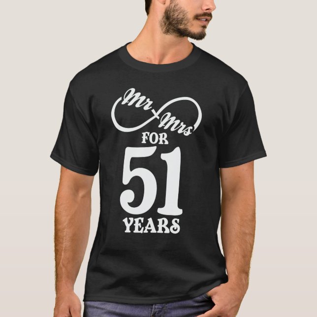 Herr & Mrs. 51 Jahre 51 Jahre Hochzeit T-Shirt (Vorderseite)