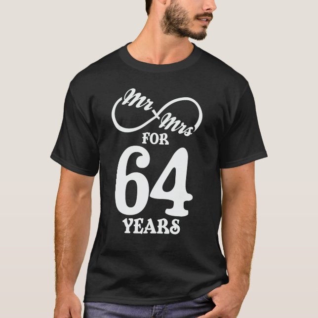 Herr & Mrs. 64 Jahre 64 Jahre Hochzeit T-Shirt (Vorderseite)