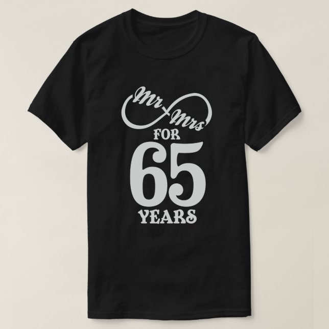 Herr & Mrs. 65 Jahre 65 Jahre Hochzeit T-Shirt (Design vorne)