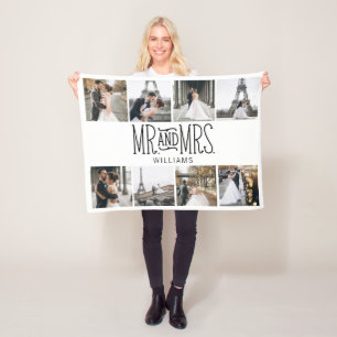 Herr & Mrs. Acht Foto Handschrift Custom Fleecedecke
