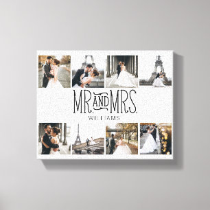 Herr & Mrs. Aight Foto Hand Letter Monogram Leinwanddruck