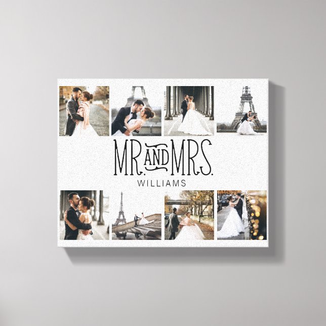Herr & Mrs. Aight Foto Hand Letter Monogram Leinwanddruck (Vorderseite)