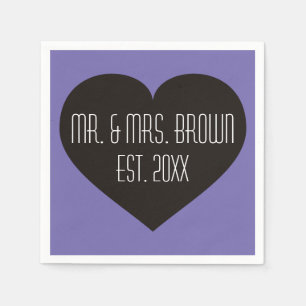 Herr & Mrs. Black Heart Serviette
