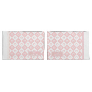 Herr & Mrs Cat Mama und Vater Pink Cat Paw Muster Kissenbezug