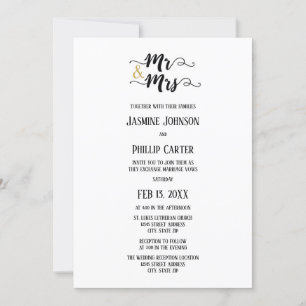 Herr & Mrs. - Einladung zur Hochzeit/Empfang