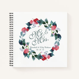 Herr & Mrs. Elegant Floral Wedding | Gästebuch Notizbuch