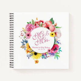 Herr & Mrs. Elegant Floral Wedding | Gästebuch Notizbuch