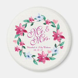 Herr & Mrs. Elegant Floral Wedding | Magnet