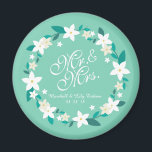 Herr & Mrs. Elegant Floral Wedding | Magnet<br><div class="desc">For further customization,  please click the Customize button and use our design tool to modify this template. If the options are available,  you may change text and image by simply clicking on "Edit/Remove Text or Image Here" and add your own. Designed by Freepik.</div>