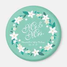 Herr & Mrs. Elegant Floral Wedding | Magnet