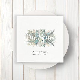 "Herr & Mrs." elegante leafy napkin Serviette