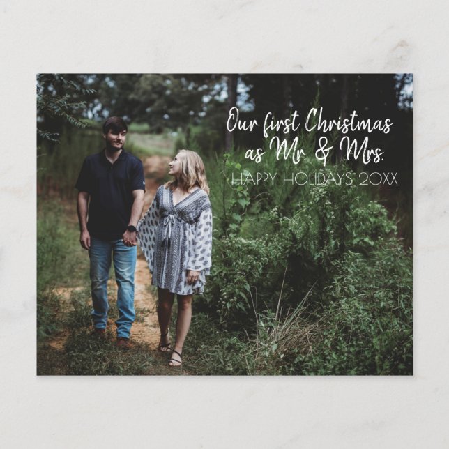 Herr & Mrs. First Christmas Holiday Budget Card Flyer (Vorne)