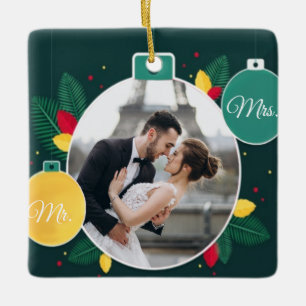 Herr & Mrs. First Christmas Verheiratet Custom Fot Keramikornament