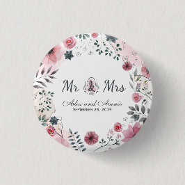 Herr & Mrs. Floral Watercolor Wedding | Schaltfläc Button