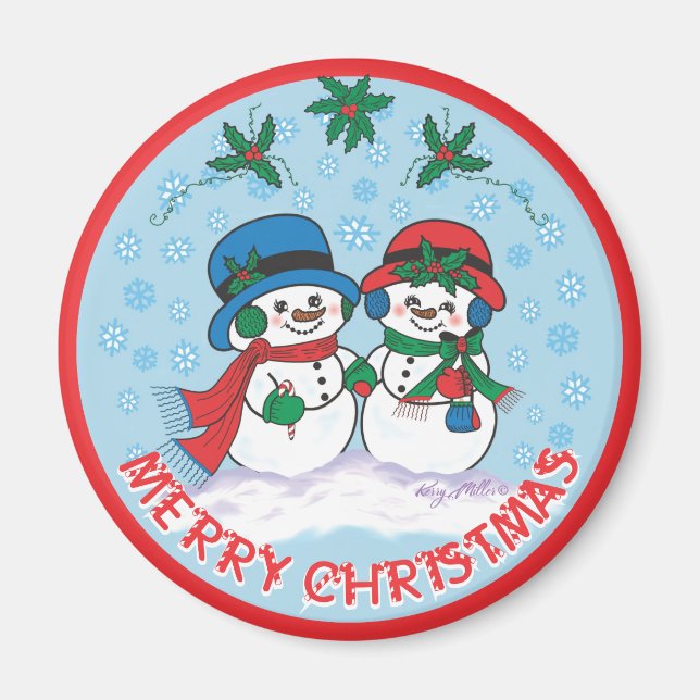 Herr & Mrs. Frosty The Snowman Magnet (Vorne)