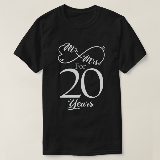Herr & Mrs für 20 Jahre 20 Jahre 20 Jahre Hochzeit T-Shirt (Design vorne)