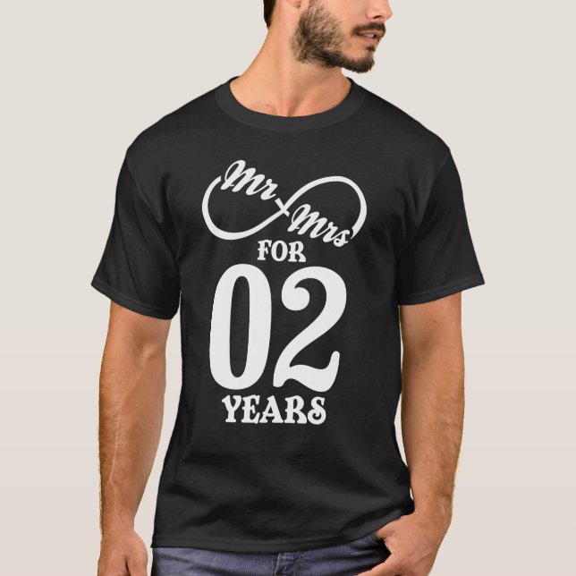 Herr & Mrs für 2 Jahre 1. Hochzeitstag T-Shirt (Vorderseite)