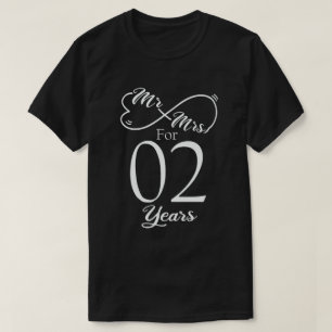 Herr & Mrs für 2 Jahre 2. Hochzeitstag T-Shirt
