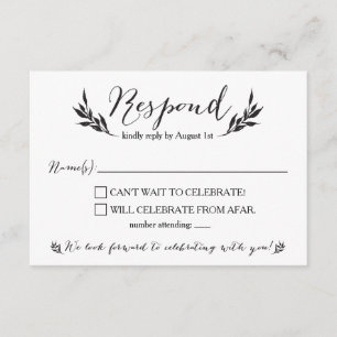 Herr & Mrs. Kraft Rustic Wedding RSVP card Einladung