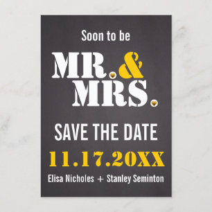 Herr & Mrs Modern typography wedding Save the Date Einladung