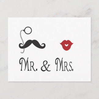 Herr & Mrs. Mustache & Lips Einladungen für Hochze