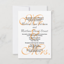 Herr & Mrs. Peach - 3x5 Hochzeit & Empfang Einladu Einladung