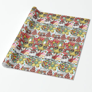 Herr&Mrs Santa Claus Groovy Weihnachtswrapping Pap Geschenkpapier