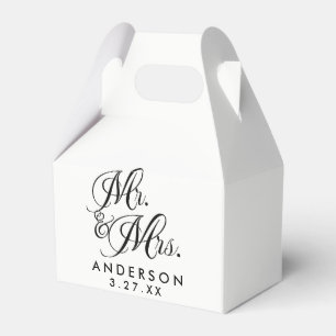 Herr & Mrs. Schwarz-weiß Wedding Verlobung Gefalle Geschenkschachtel