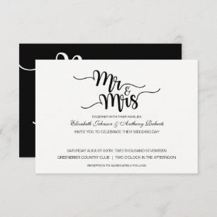 Herr & Mrs. Script  Moderne Hochzeitseinladungen Einladung