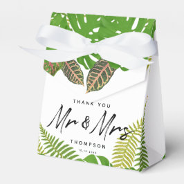 Herr & Mrs. Tropical Blätter Script Wedding Geschenkschachtel