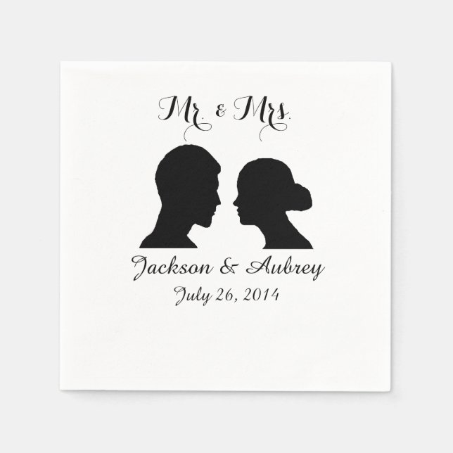 Herr & Mrs. Wedding Napkins Serviette (Vorderseite)