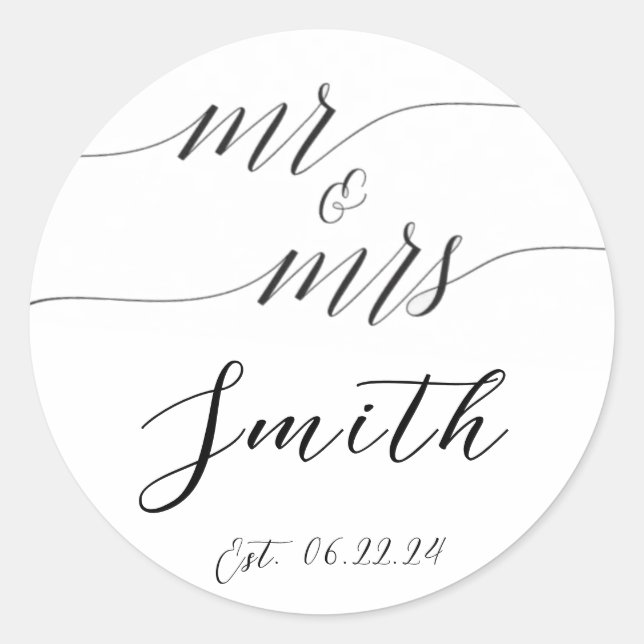 Herr & Mrs. Wedding Sticker (Vorderseite)