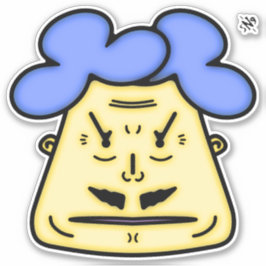 Herr Mustache Cartoon face v2 Aufkleber