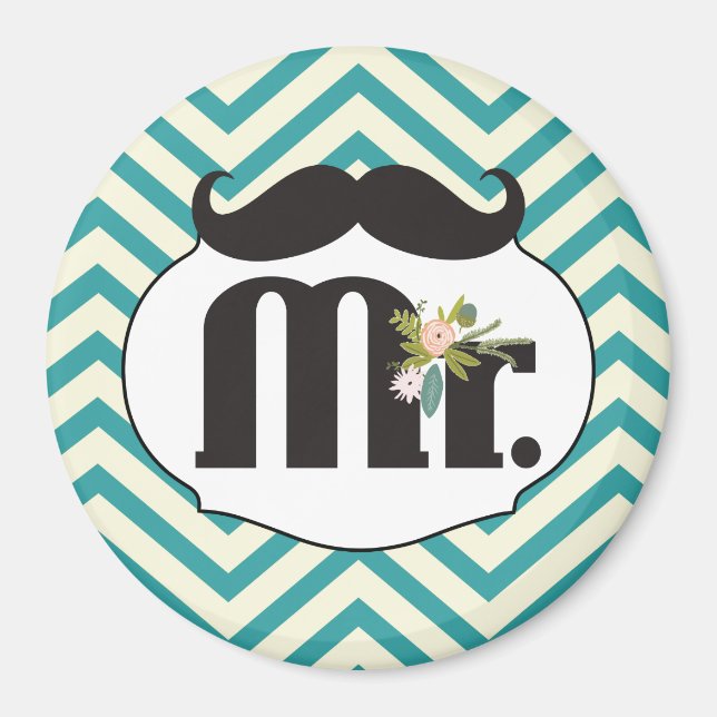 Herr Mustache Yellow and Green Magnet (Vorne)