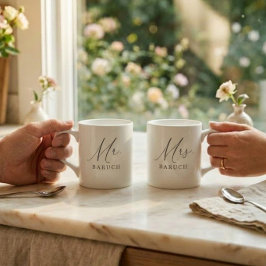 Herr Newlywed Elegant Script Espressotasse