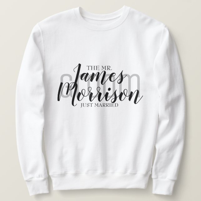 Herr Newlywed Modern Elegant Wedding Sweatshirt (Design vorne)