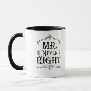 HERR NIE RICHTIG Vintager Deko Zierklassizismus Tasse