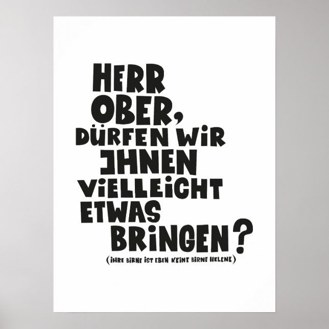 Herr Ober -Pappa Ante Portas - Loriot Herr Ober Poster (Vorne)