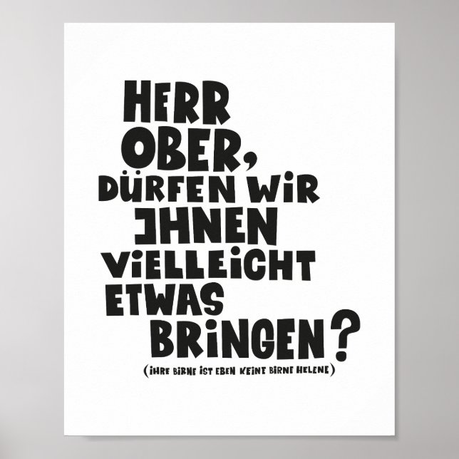 Herr Ober - Pappa Ante Portas - Loriot Herr Ober Poster (Vorne)